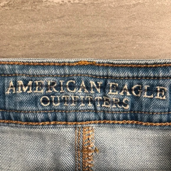 American Eagle Outfitters Light Blue Braided Waist Denim Shorts - Picture 3 of 4